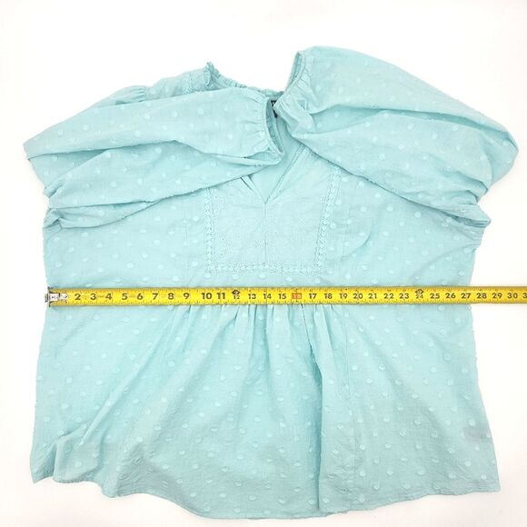 Torrid Babydoll Top Womens Size 4X Clip Dot Eyelet Cottagecore Peasant Prairie - Picture 7 of 10